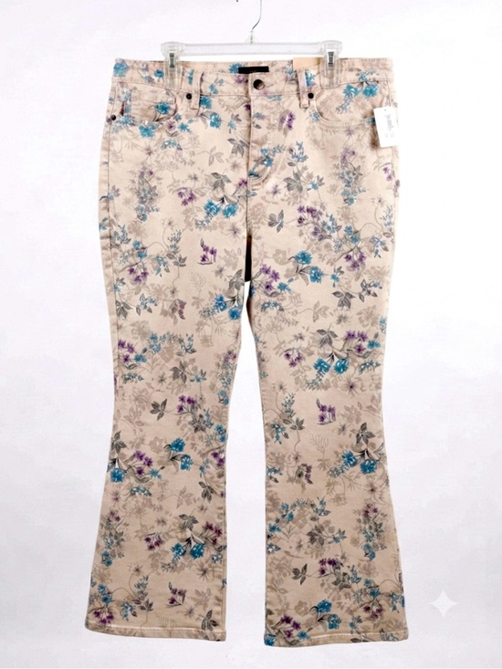 NYDJ Denim - NWT NYDJ Fiona Slim Flare Ankle Jeans Floral Print Size 16 Neiman Marcus